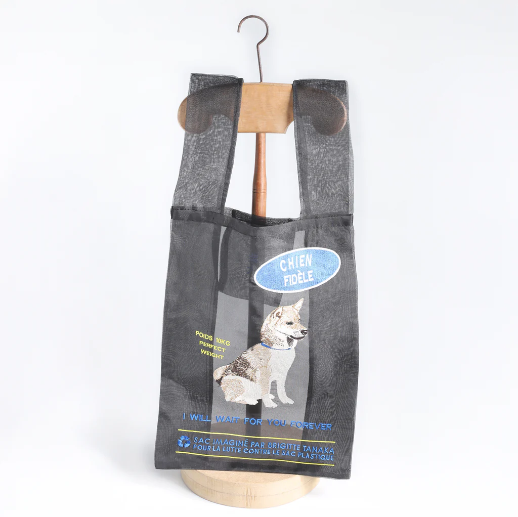 Brigitte Tanaka 透明歐根紗刺繡購物袋，巴黎街頭人氣環保袋設計