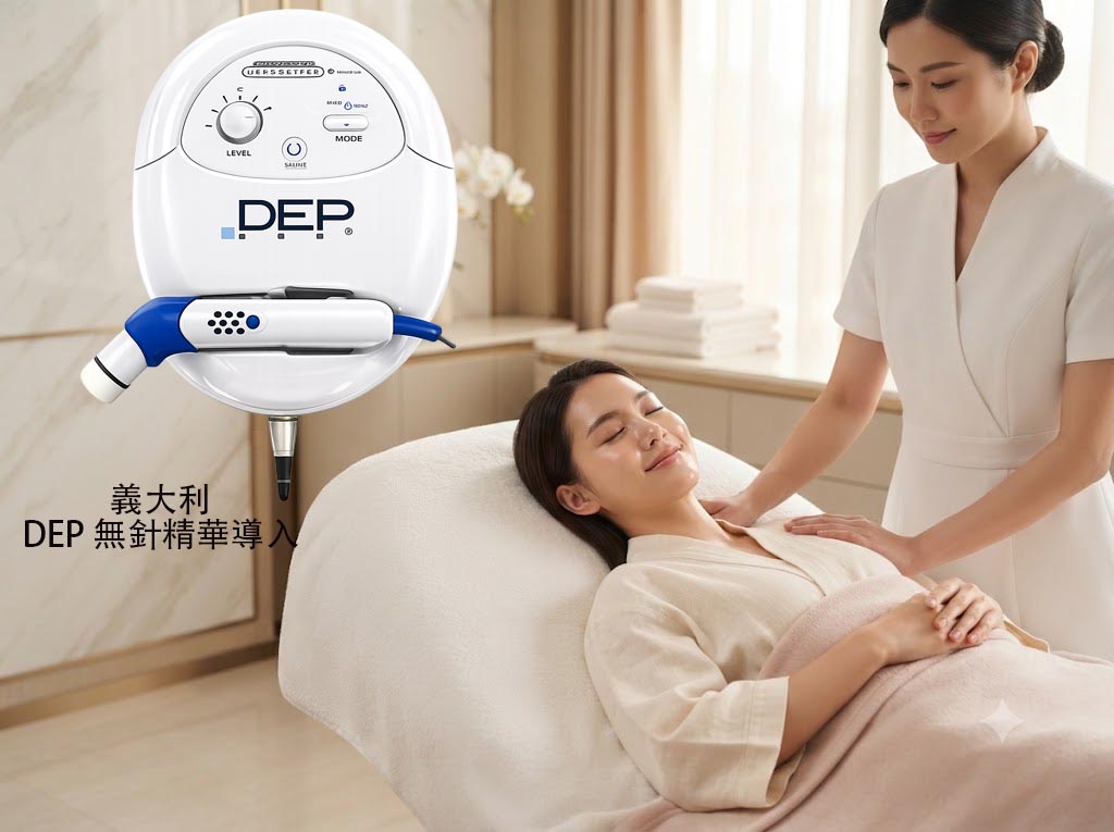 女性照鏡發現肌膚乾燥暗啞及浮粉，了解Vitaura Studio DEP無針水光香港補水療程